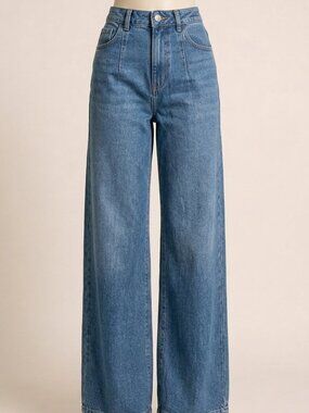 FireSwan Light Blue High Waisted Wide Leg Jeans Women's Size L New
